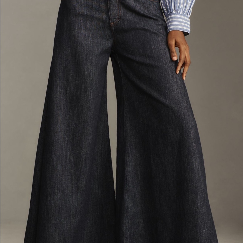 Pilcro and the Letterpress Extra Wide-Leg Dark Wash Women's Jeans - Picture 2 of 7